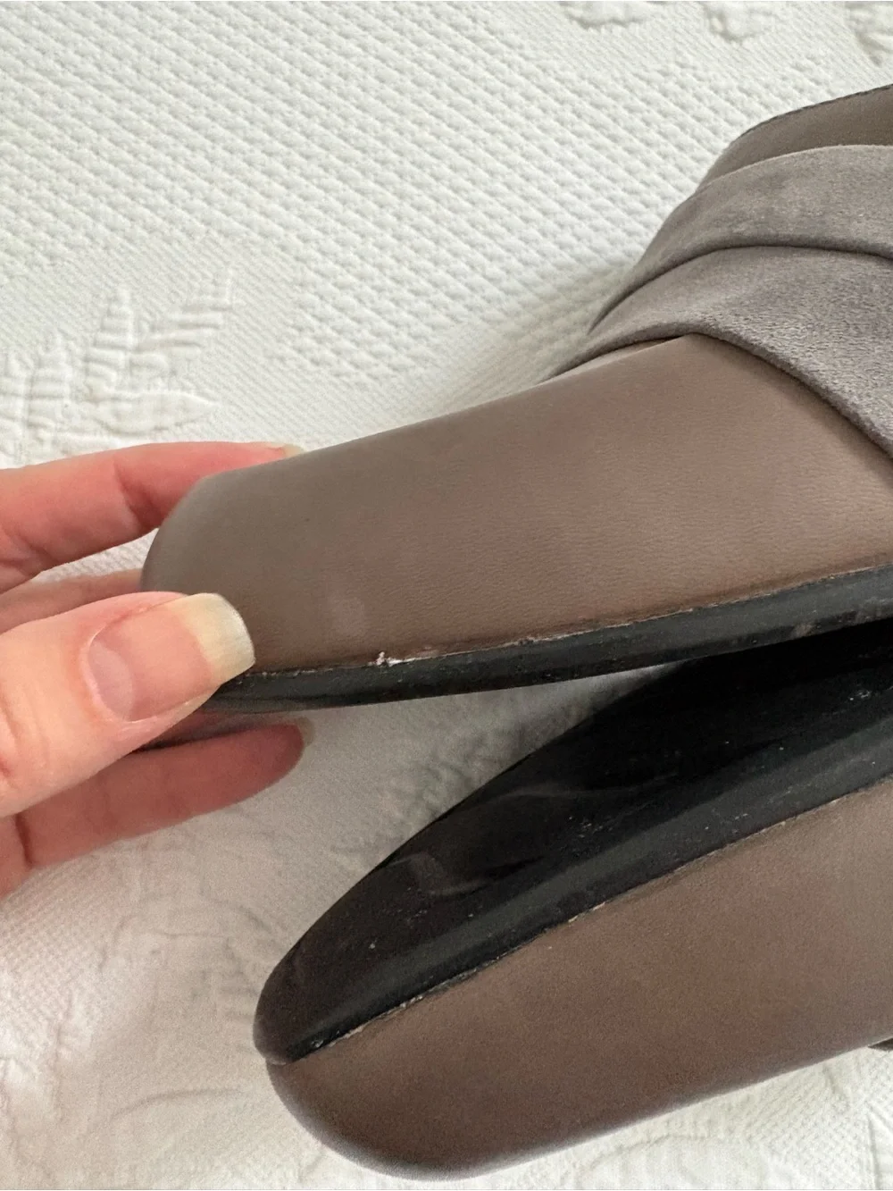Clarks Collection Juliet Rose Leather Loafer Gray pumps low heel slip on size 11